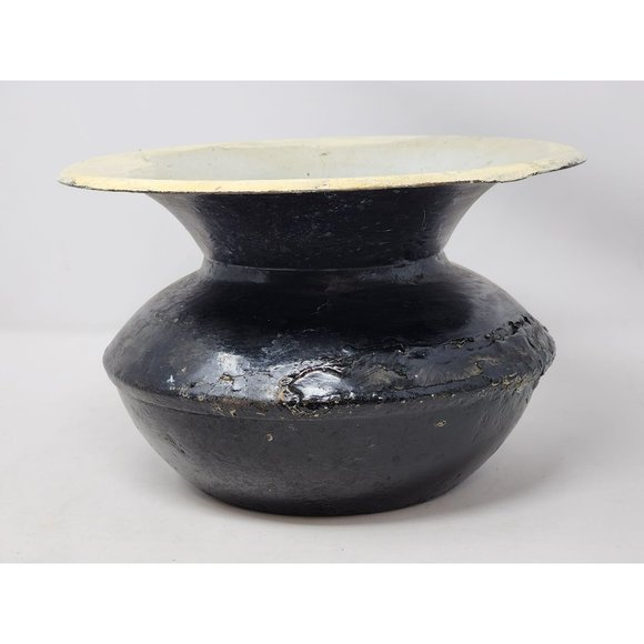 Vintage Antique Cast Iron Enamel Spittoon Cuspidor Tobacco Bar Tavern Saloon - Picture 2 of 11